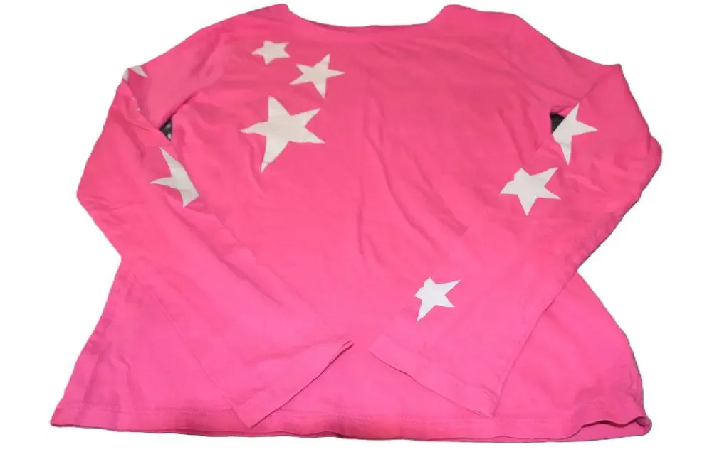 Gap Kids Fuchsia Long Sleeve Tee, Sparkle Stars, XXL 14/16, EGU